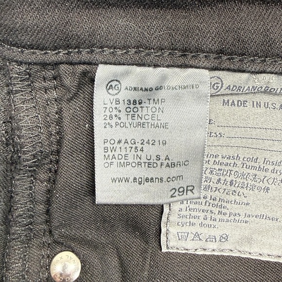 AG Adriano Goldschmied Legging Ankle Jeans Womens 29R Black Distressed Skinny - Picture 12 of 15